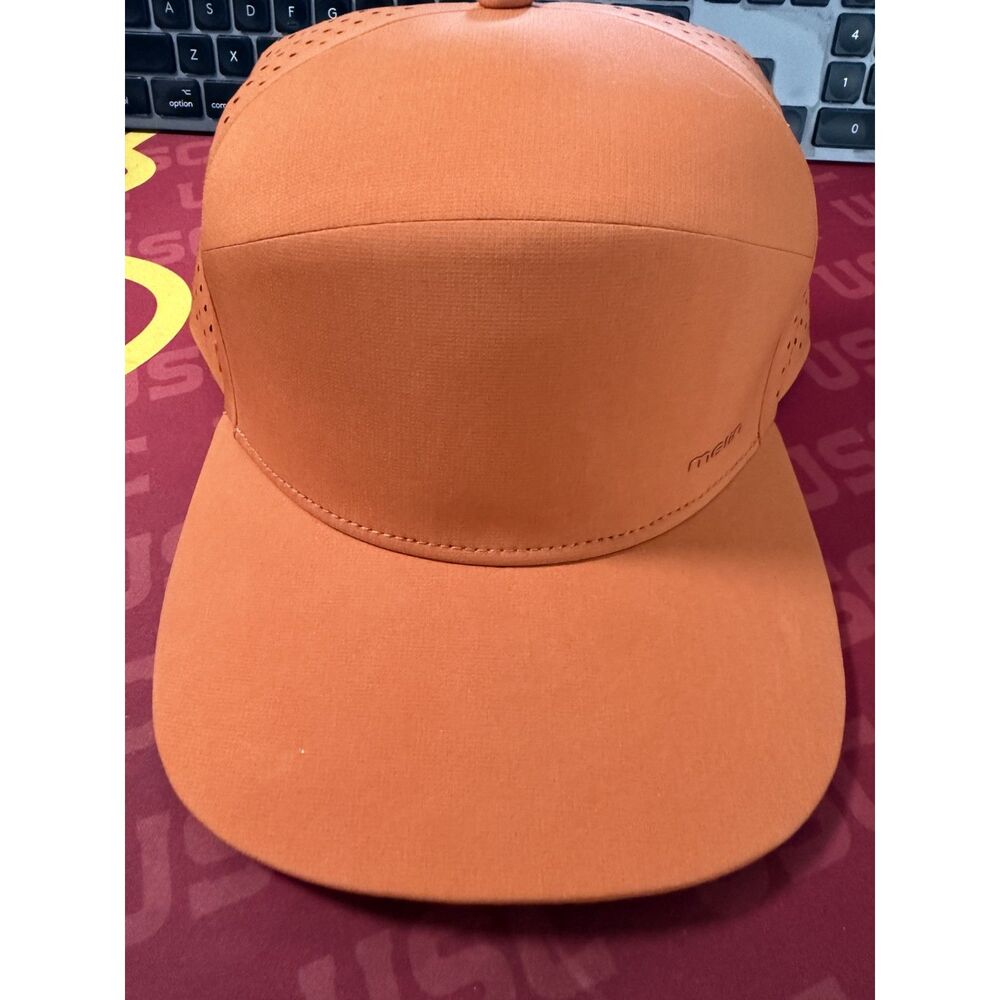 Melin Trenches HydroLite Snapback Hat Orange Classic EUC Flat Bill Lightweight